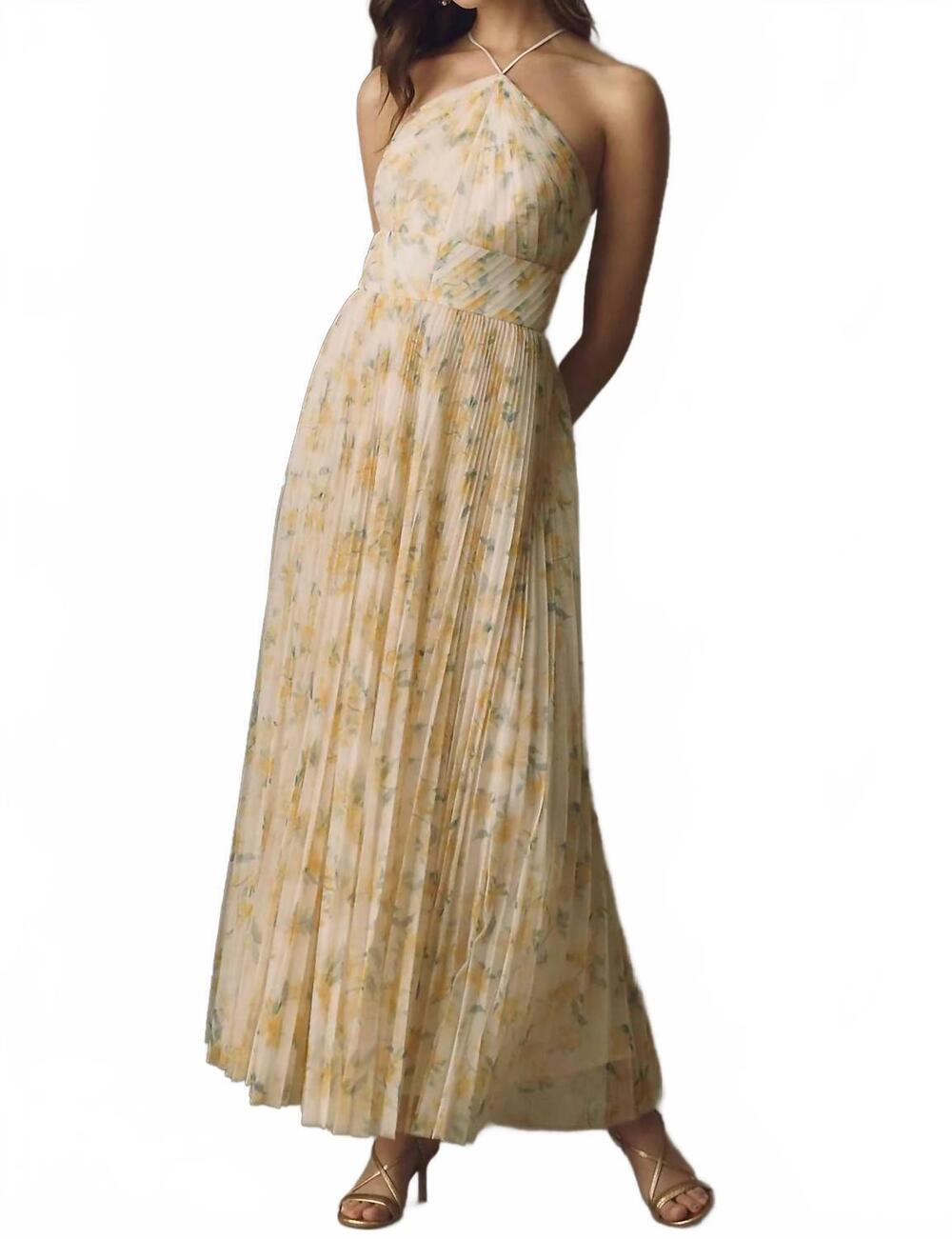 NEW HUTCH blaine maxi gown in yellow floral